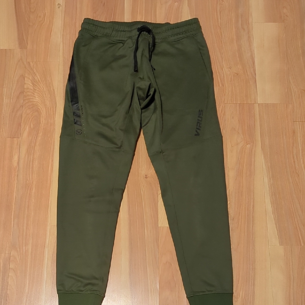 Virus Olive Green Joggers with Black Accents